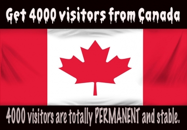 drive 4000 visitors from Canada for any websites or blogs for 10 days