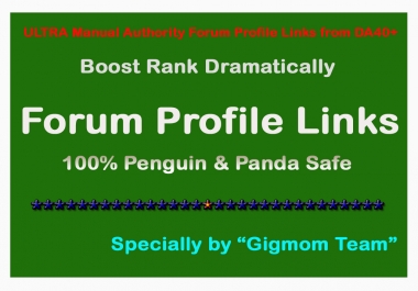 ULTRA DOFOLLOW 100 Forum Profile Links DA40+ for Organic Search Rankings