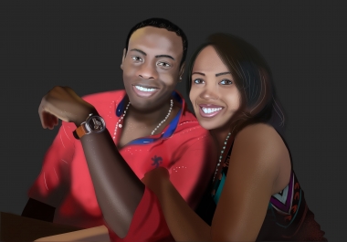 make a realistic digital portrait for gift