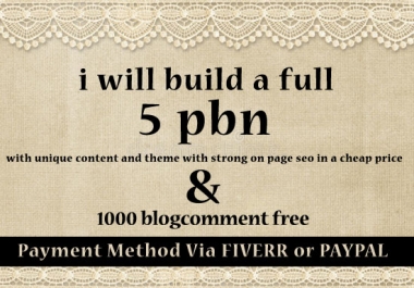 build a full 5 pbn with unique content and theme