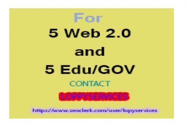 GET 5 WEB 2.0 WITH 5 EDU/GOV BACK TO BOOST YOUR RANKING