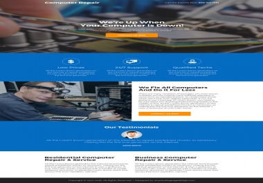 Custom landing page design as per your custom requirement