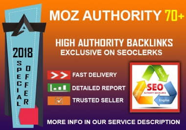 Special Offer DA 70+ Authority Manual Backlinks