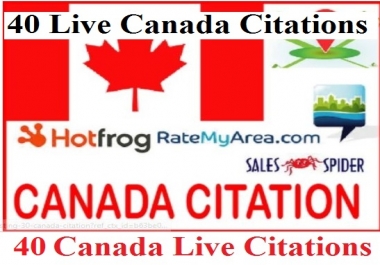 Create 40 Canada Local Citations for Google Place Local SEO