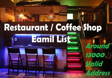 Restaurant / Coffee Shop Email List / Email Database USA