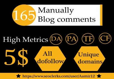 Do 165 HQ Blog Comment Dofollow Backlinks