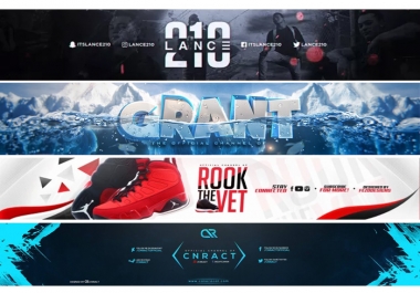 Design 2 awesome youtube banner or social media cover under 24 hours
