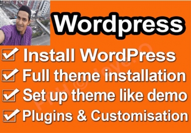 install wordpress,  wordpress theme and setup like demo within 3 hours