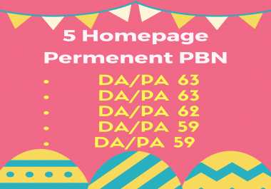 UPDATED SEP 2018 -5 Permanent High Da 64 Homepage PBN Backlinks