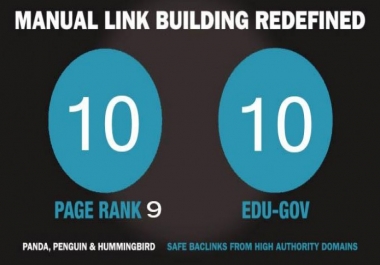10 Pr9 + 10 Edu Gov Backlinks From High Authority Website