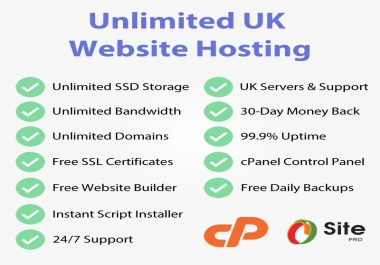 We will host your website on UK Servers with cPanel,  Free SSL's,  Website Builder & Transfers