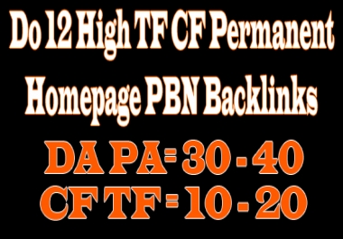Do 25 High TF CF Permanent Homepage PBN and 1000 2nd Tire Backlinks