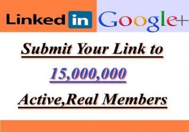 Promote Your link to 15,000,000 LinkedIn and Google Plus members