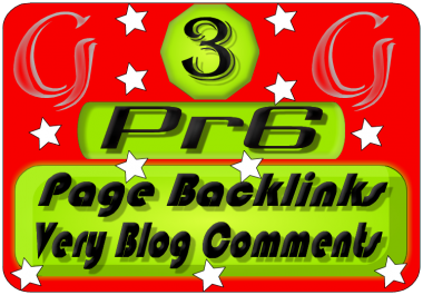 Creat Actual 3 PR6 Page Backlink Blog Comments