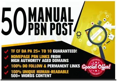 Build 50 HomePage PBN Backlinks All Dofollow Quality Links