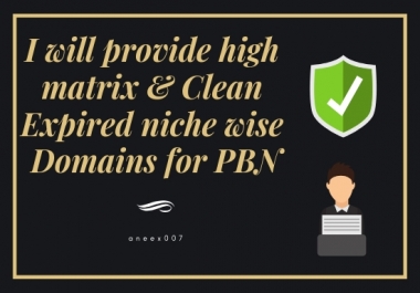 Expired Domain Research Service for PBN- 5 spam free expired domains according to your niche/topic