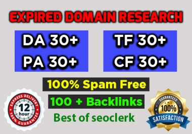 High Metrics Expired Domain Research for you