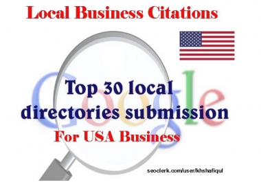provide 30 local listings for USA local business ranking