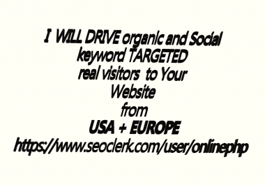 Get DAILY USA/EUROPE NICHE KEYWORD TARGETED real visitors Website TRAFFIC in 30 days in
