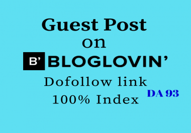 Provide Dofollow Guest Post on Bloglovin DA 93
