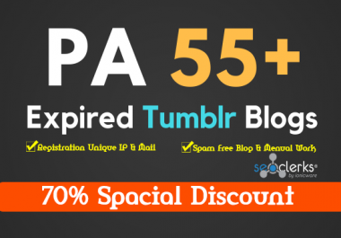 Register 10 Expired Tumblr PA & DA 55 Plus - Manual Work