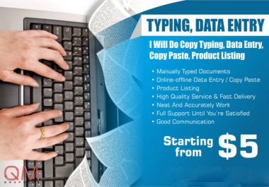 Do Product Listing,  Copy Typing,  Data Entry,  Copy Paste.