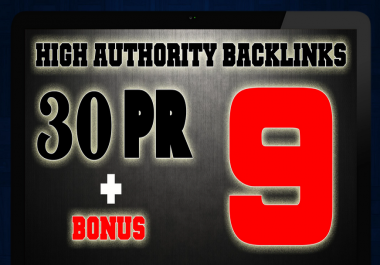 manually do 30 pr9 seo backlinks with bonus