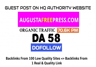 Publish a guest post on Augustafreepress. com DA61,  DR71