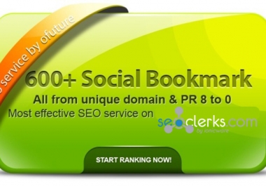 provide 300+ BEST Social Bookmarking Max Unique Domains Possible